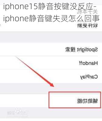 iphone15静音按键没反应-iphone静音键失灵怎么回事