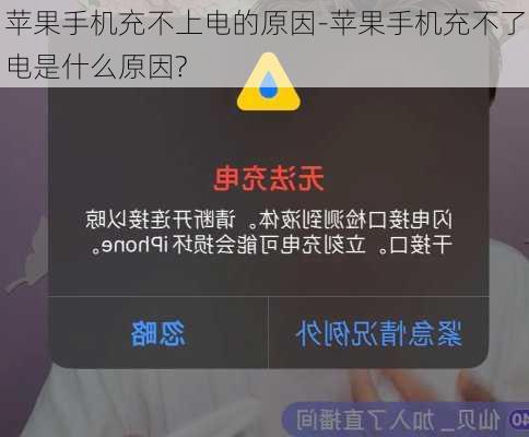 苹果手机充不上电的原因-苹果手机充不了电是什么原因?