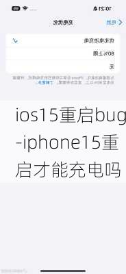 ios15重启bug-iphone15重启才能充电吗