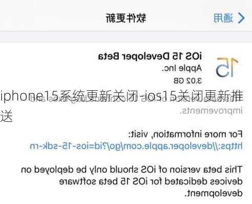 iphone15系统更新关闭-ios15关闭更新推送