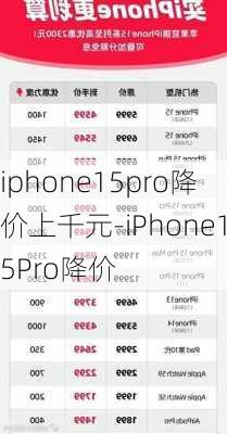 iphone15pro降价上千元-iPhone15Pro降价