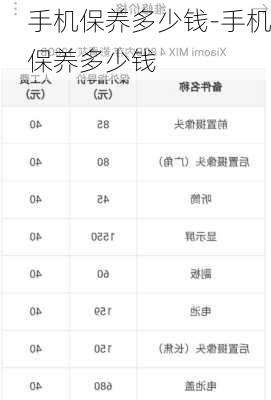 手机保养多少钱-手机保养多少钱