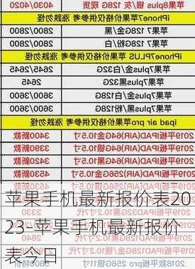 苹果手机最新报价表2023-苹果手机最新报价表今日