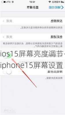 ios15屏幕亮度调节-iphone15屏幕设置