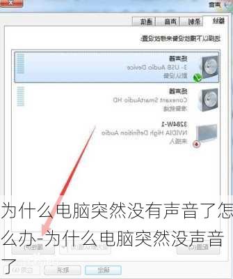 为什么电脑突然没有声音了怎么办-为什么电脑突然没声音了