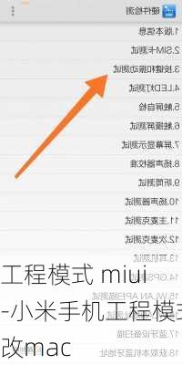 工程模式 miui-小米手机工程模式改mac