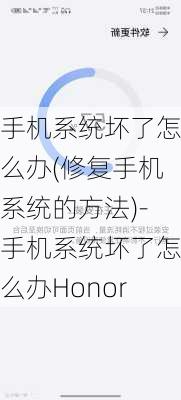 手机系统坏了怎么办(修复手机系统的方法)-手机系统坏了怎么办Honor