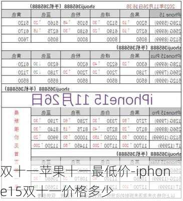 双十一苹果十一最低价-iphone15双十一价格多少