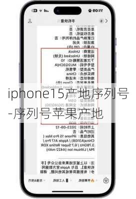 iphone15产地序列号-序列号苹果产地