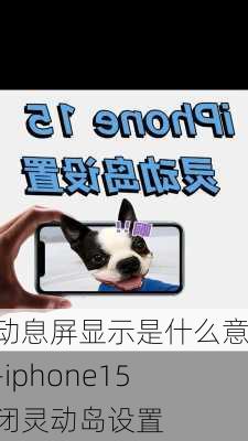 灵动息屏显示是什么意思-iphone15关闭灵动岛设置