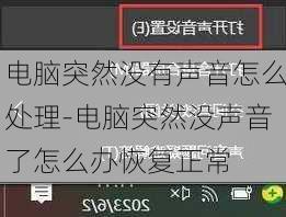 电脑突然没有声音怎么处理-电脑突然没声音了怎么办恢复正常