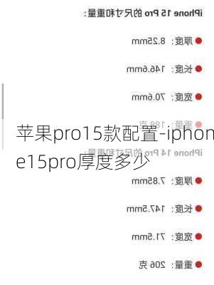 苹果pro15款配置-iphone15pro厚度多少