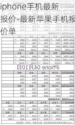 iphone手机最新报价-最新苹果手机报价单