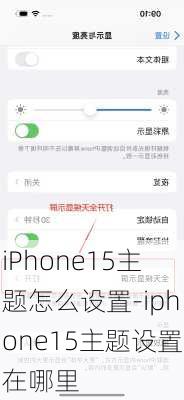 iPhone15主题怎么设置-iphone15主题设置在哪里