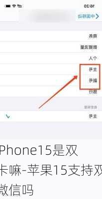 iPhone15是双卡嘛-苹果15支持双微信吗