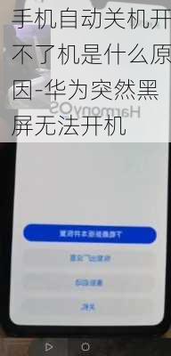 手机自动关机开不了机是什么原因-华为突然黑屏无法开机