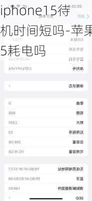 iphone15待机时间短吗-苹果15耗电吗