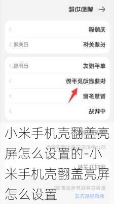 小米手机壳翻盖亮屏怎么设置的-小米手机壳翻盖亮屏怎么设置