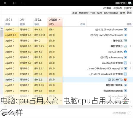 电脑cpu占用太高-电脑cpu占用太高会怎么样