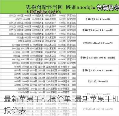 最新苹果手机报价单-最新苹果手机报价表