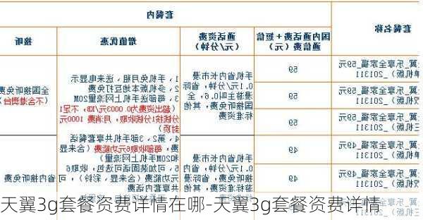 天翼3g套餐资费详情在哪-天翼3g套餐资费详情