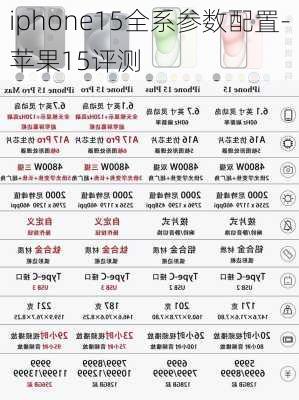 iphone15全系参数配置-苹果15评测