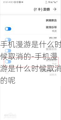 手机漫游是什么时候取消的-手机漫游是什么时候取消的呢