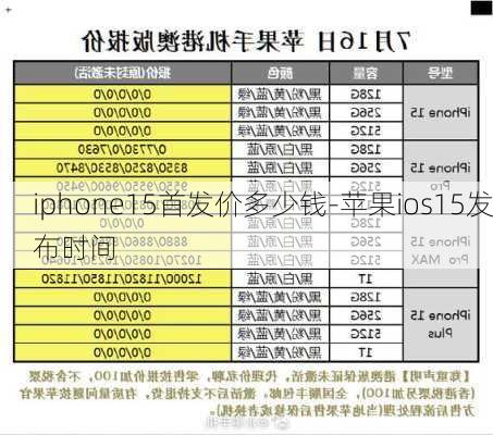 iphone15首发价多少钱-苹果ios15发布时间