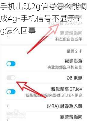 手机出现2g信号怎么能调成4g-手机信号不显示5g怎么回事
