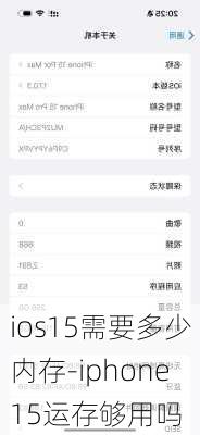 ios15需要多少内存-iphone15运存够用吗