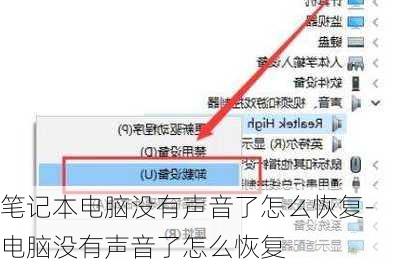 笔记本电脑没有声音了怎么恢复-电脑没有声音了怎么恢复