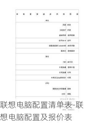 联想电脑配置清单表-联想电脑配置及报价表