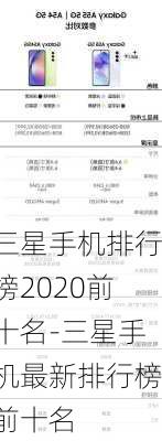 三星手机排行榜2020前十名-三星手机最新排行榜前十名