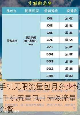 手机无限流量包月多少钱-手机流量包月无限流量套餐