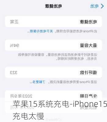 苹果15系统充电-iPhone15充电太慢