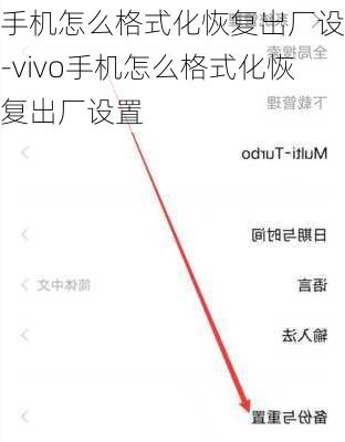 手机怎么格式化恢复出厂设置-vivo手机怎么格式化恢复出厂设置