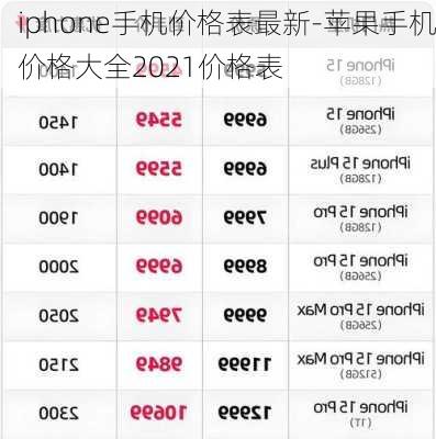 iphone手机价格表最新-苹果手机价格大全2021价格表