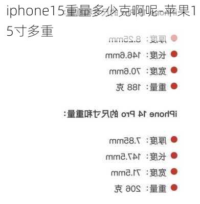 iphone15重量多少克啊呢-苹果15寸多重