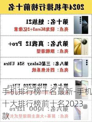 手机排行榜十名最新-手机十大排行榜前十名2023款